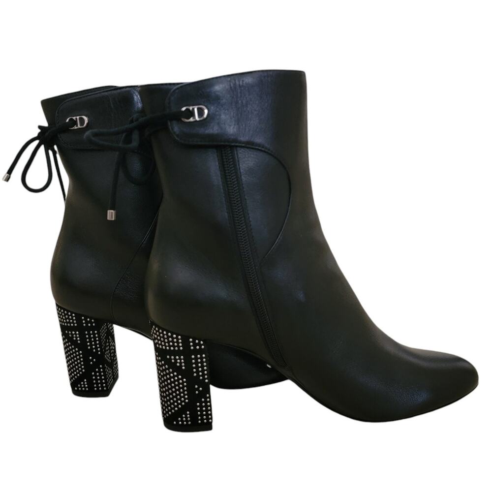 Dior Stellar Black Leather Studded CD Ankle Boots Block Heel MD0516 39.5 9.5 - Picture 12 of 12